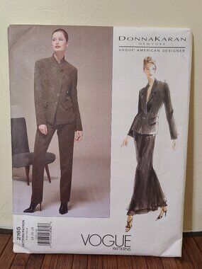 Vintage 90s Vogue Pattern 2165 Donna Karan PETITE Jacket/Skirt/Pants Sz 14-18